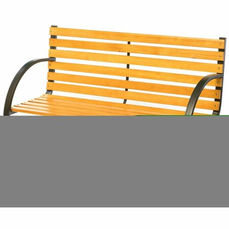 KD MUEBLES DE DORMITORIO Classical Wooden Outdoor Park Patio Garden Yard Bench with Steel Frame KD3175125